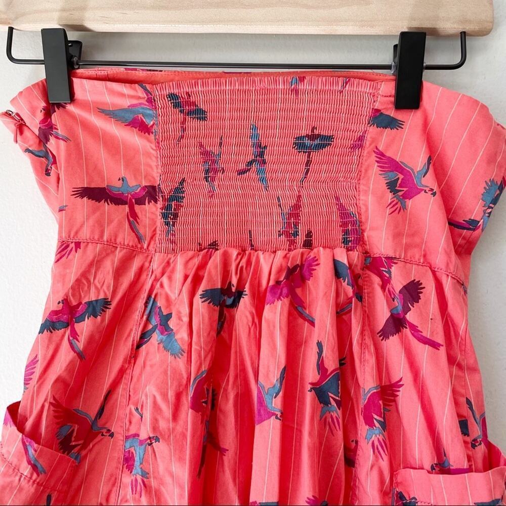 Free People Strapless Coral Parrot Dress - Picture 10 of 12